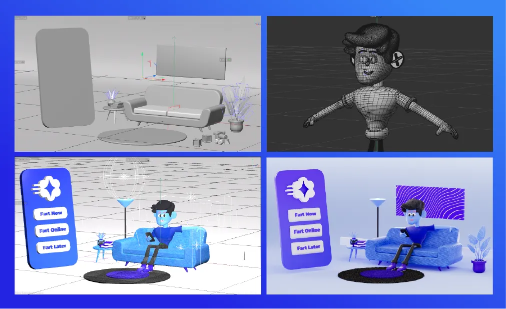 3D lighting and texturing setup