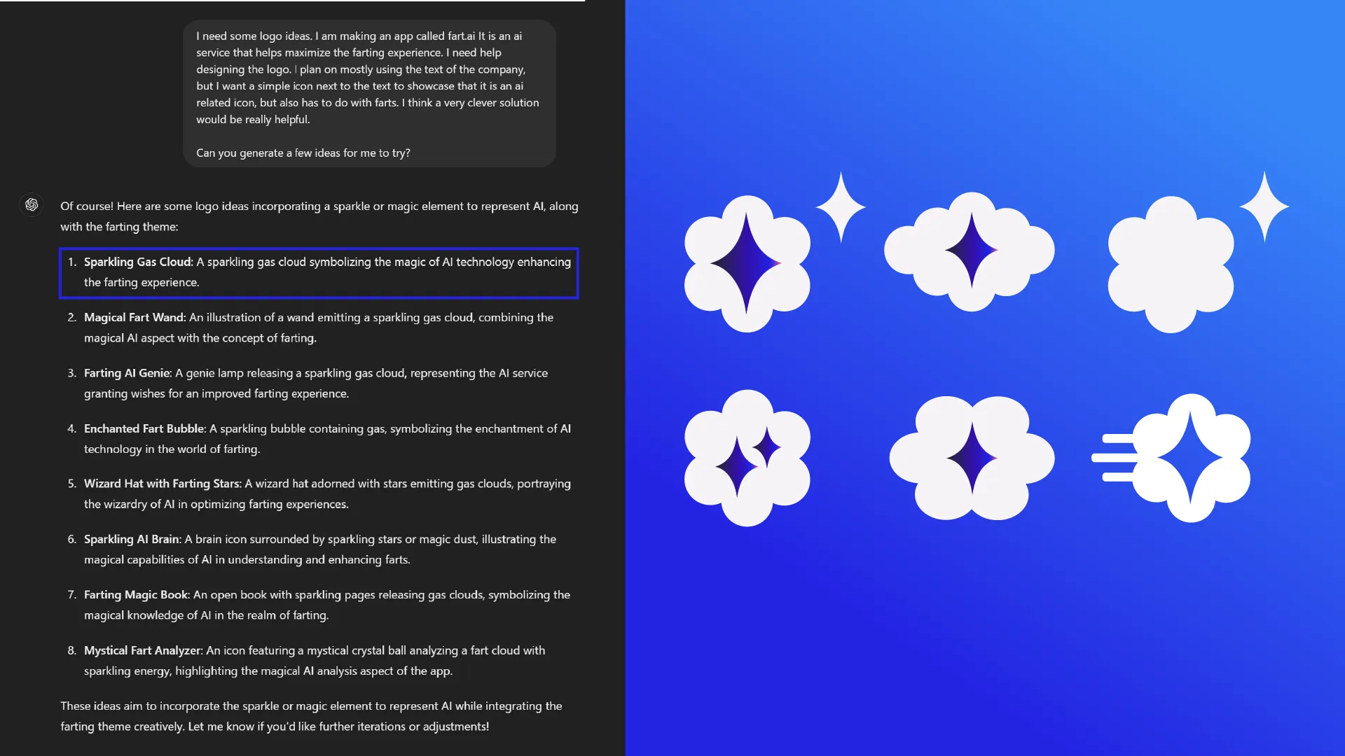 Conceptualization and scriptwriting process for Fart AI