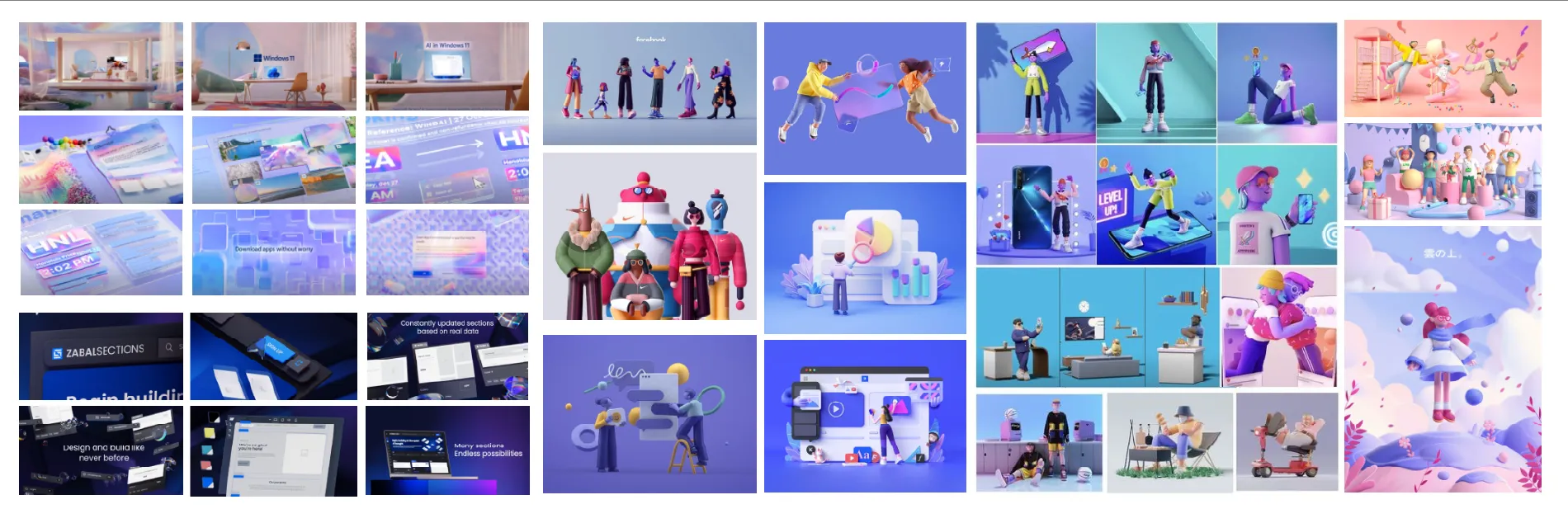 Fart AI moodboard with 3D character inspiration