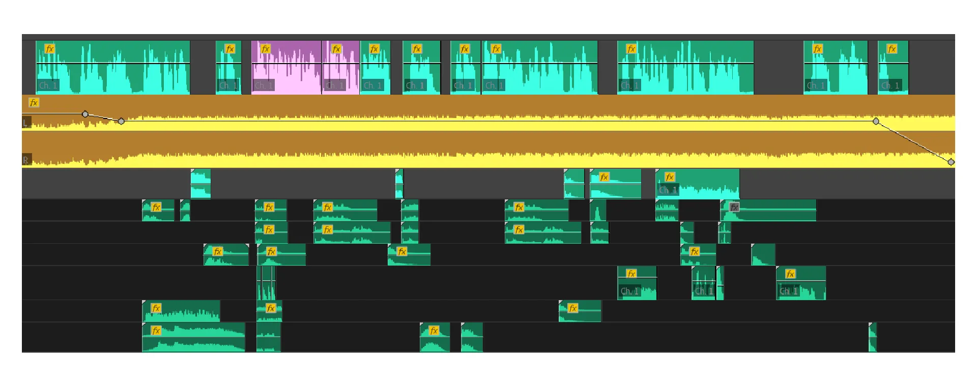 Radioplay audio timeline in Adobe Premiere