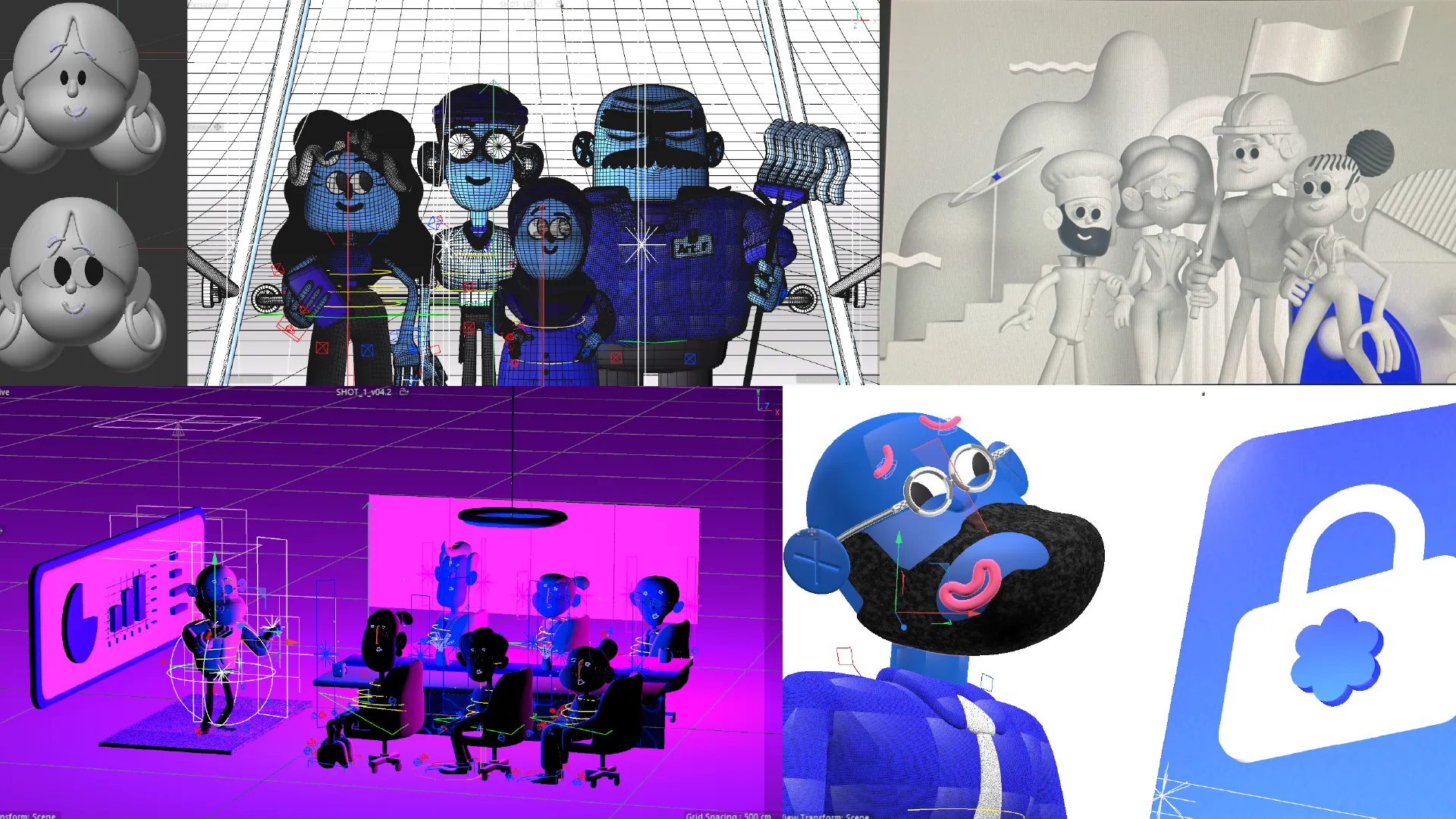 More 3D production scenes